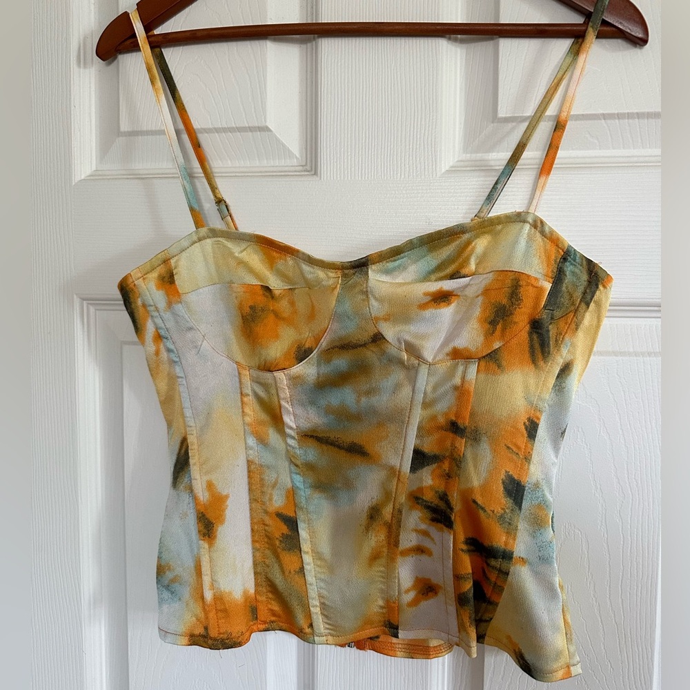 Two piece yellow skirt set, from pretty little thing. Size 6